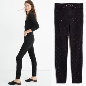 Madewell 10" High-Rise Skinny Jeans: Metallic Rainbow Dot Edition Sz 28